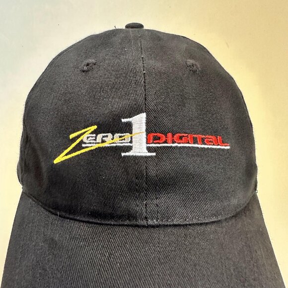 Zero 1 Digital Dad Cap AMC Deluxe Headwear Adjustable Strap Back Black Hat - Picture 2 of 9